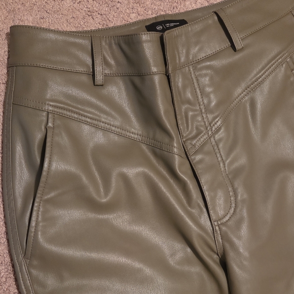 AG Adriano Goldschmied Olive Faux Leather Pants NWT - Picture 2 of 4